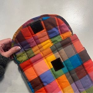 BAGGU computer tablet padded cover protector. Multi color check. 9 x 12 inches